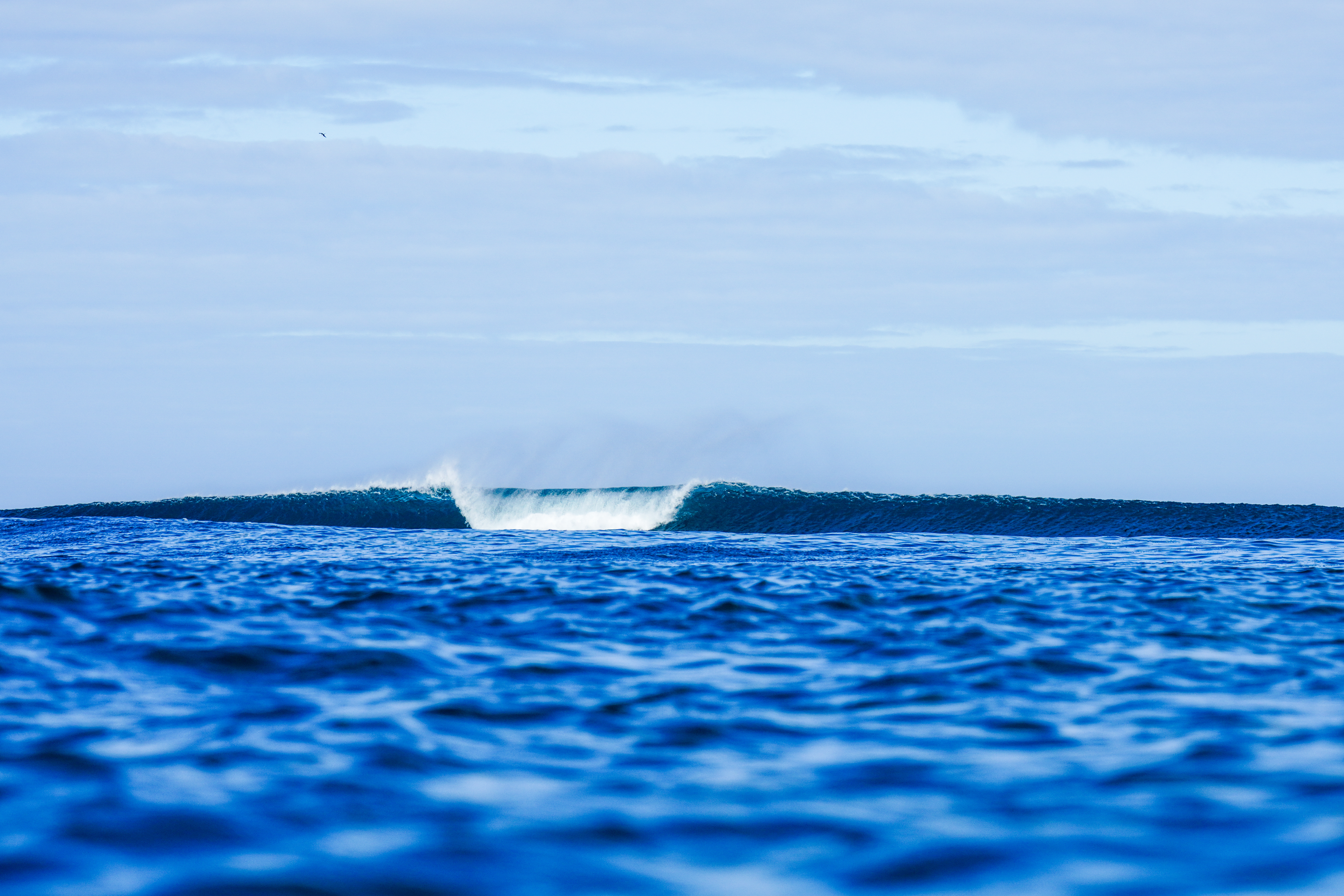 Open ocean swell approaching the Galapagos during the El Niño surf season.